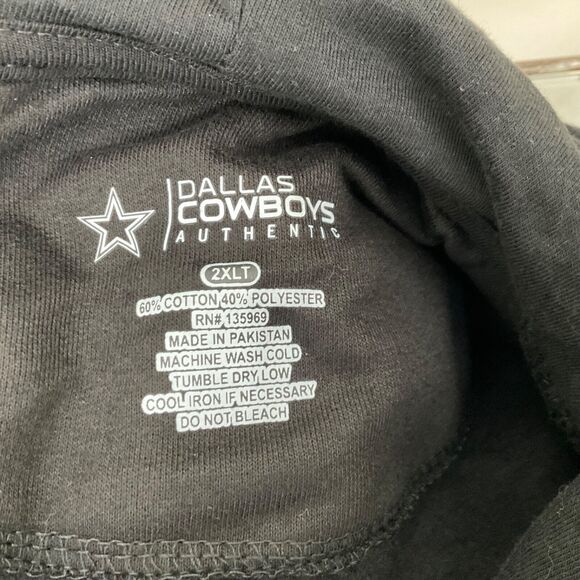 NFL DALLAS COWBOYS APPAREL Black/Gray HOODIE SWEATSHIRT mens 2XL NEW - Picture 4 of 9